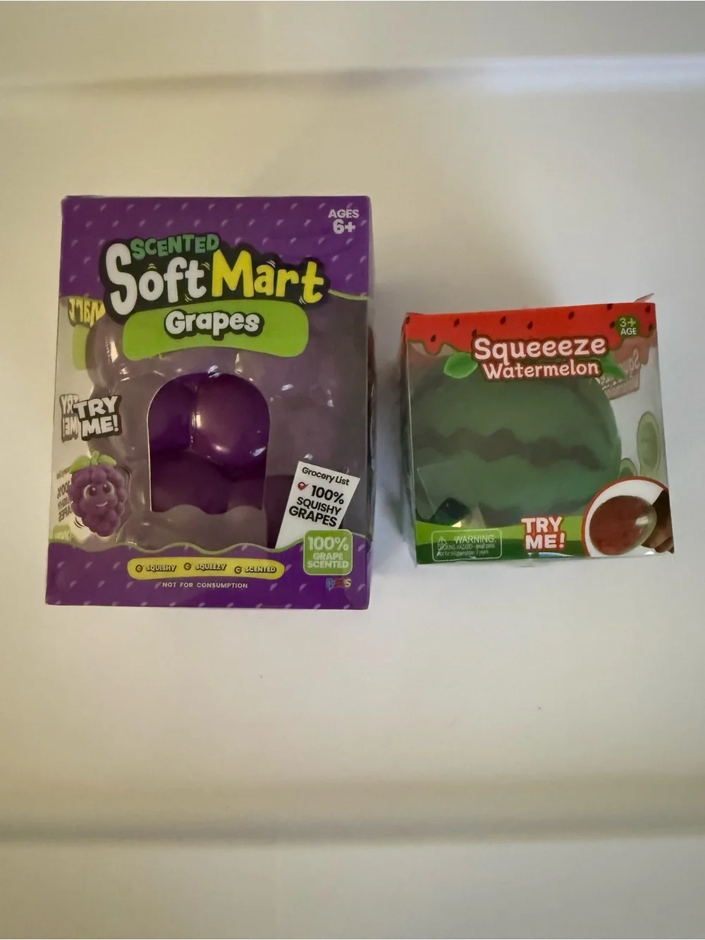 Soft Mart Scented Grapes & Squeeze Watermelon Kids Toy Set - Purple & Green set